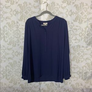 LOFT Purple Button Down Career Blouse XL